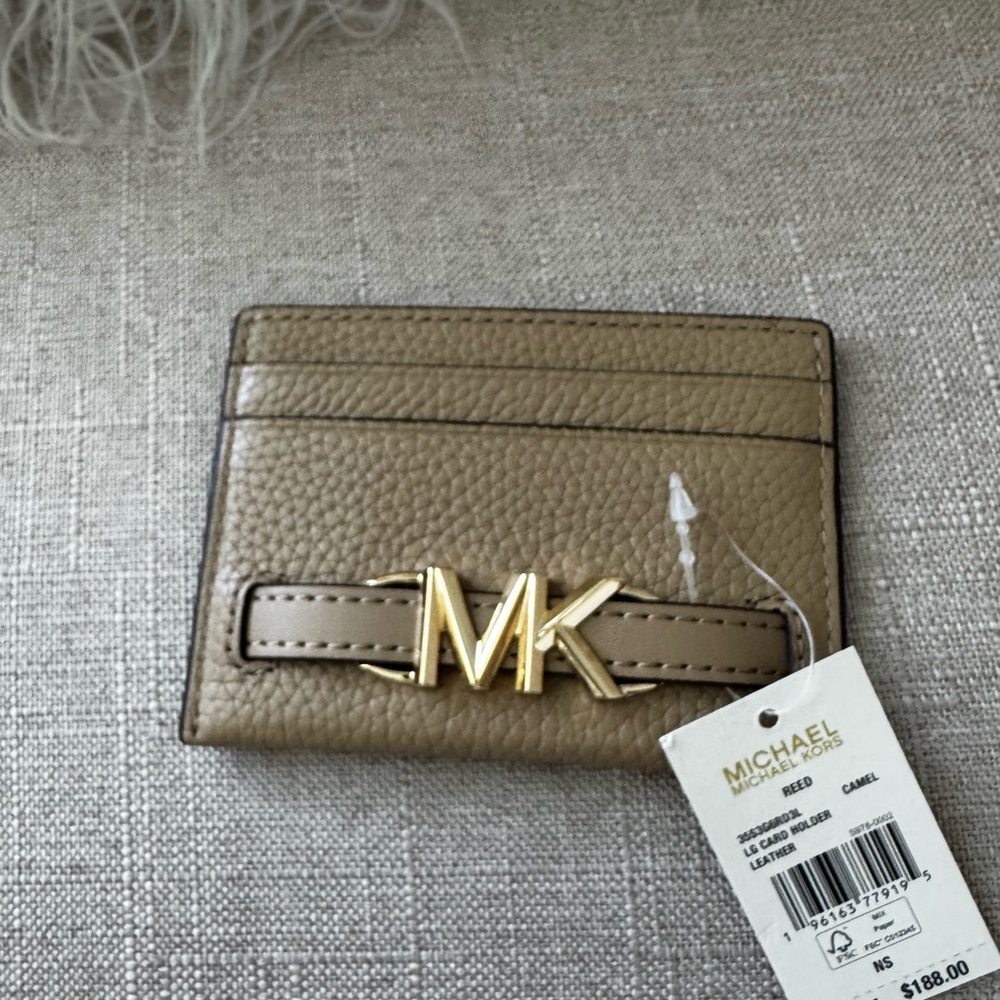 Michael Kors Taupe Leather Card Holder